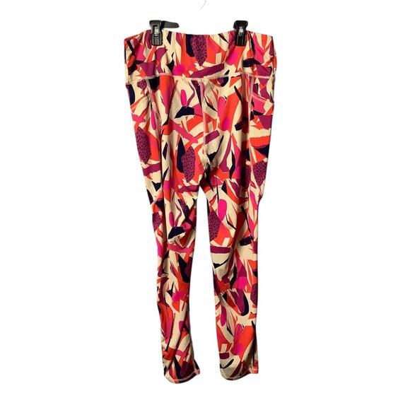 J.Dow Fitness Womens XXL Patterned Leggings Side Pockets Athletic Active - Picture 2 of 6